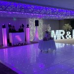 LED Dance Floor with Mr & Mrs Letters and Cherry Blossom Trees